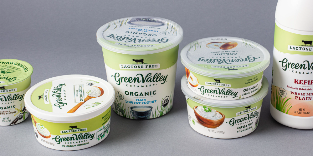 an array of green valley creamery products