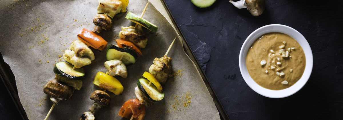 Thai Yogurt-Marinated Grilled Chicken Skewers