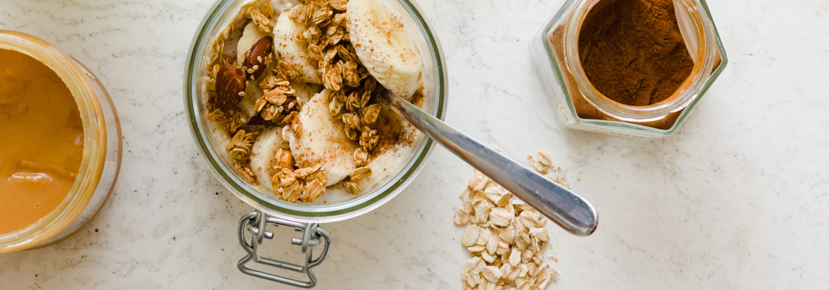 peanut butter and banana overnight oats