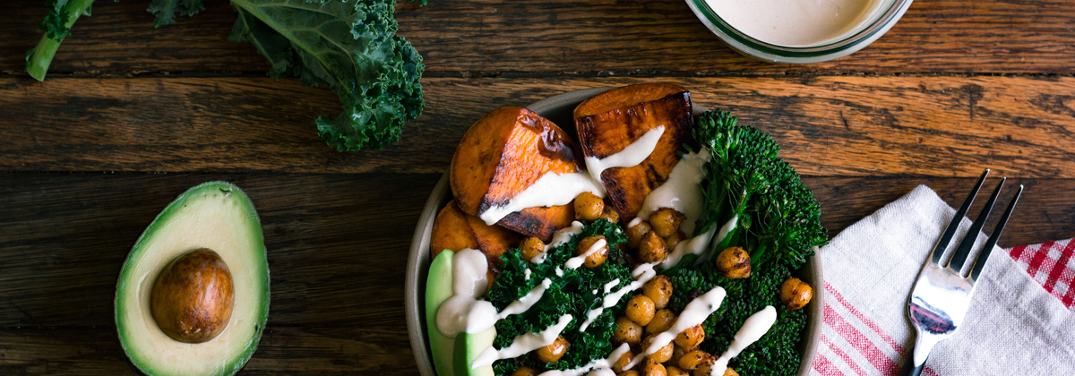 Sweet Potato Bowl with Yogurt Tahini Sauce | Green Valley Lactose Free