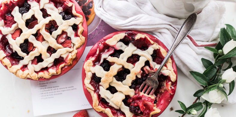 Red, White and Blue Berry Pie with Yogurt Crust