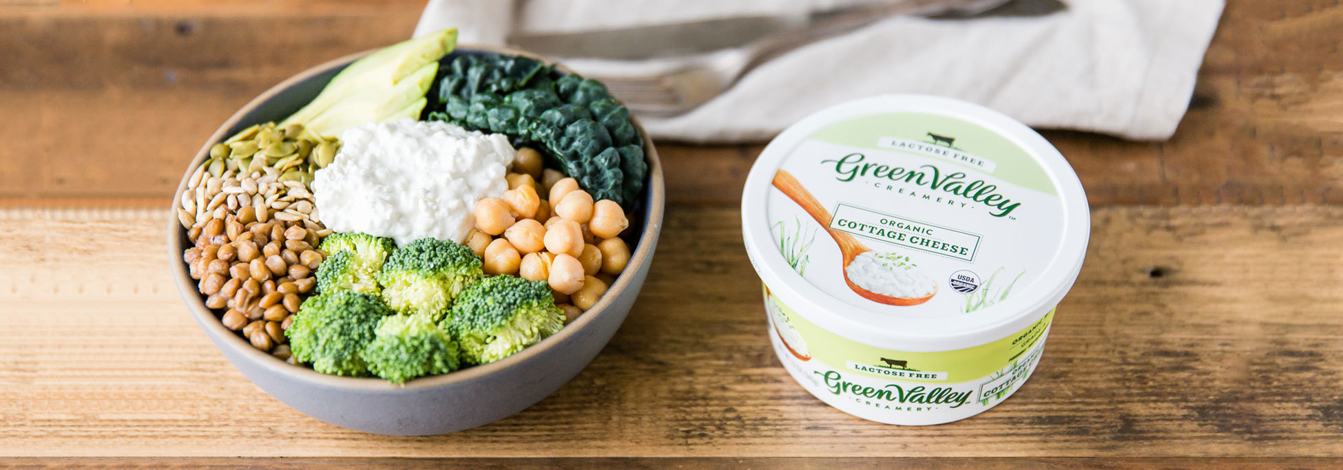 Triple Green Macro Bowl | Green Valley Lactose Free - Green Valley Lactose Free Cottage Cheese